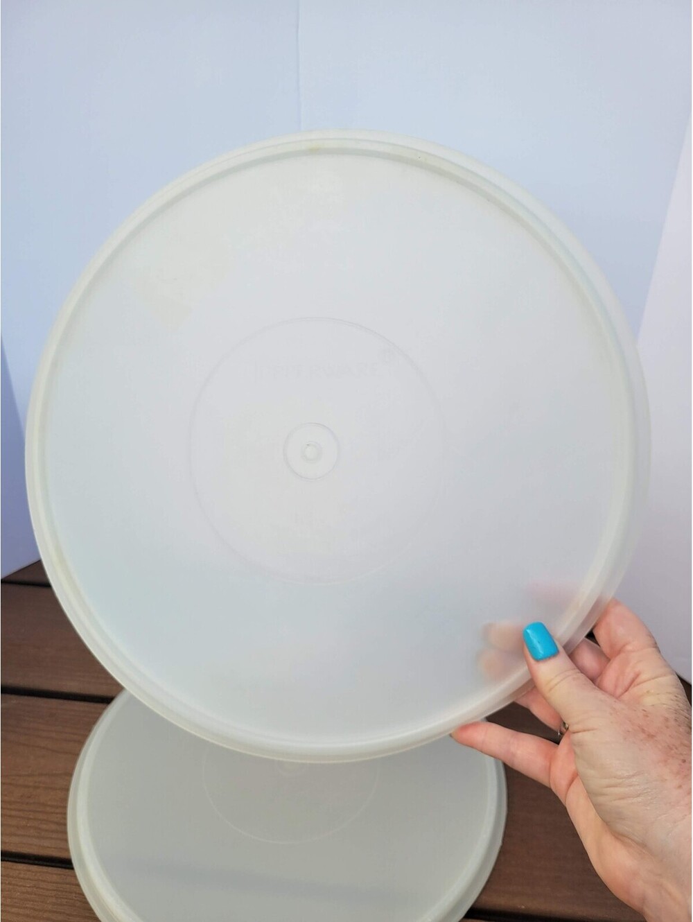 Tupperware Cake Container Replacement Lids Clear Round Plastic Set Of 2
